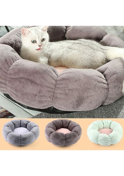 GWJ004 M 50 cm Yeni Lüks Pet Kedi Yatak Çiçek Yuvarlak Kedi Evi Kedi Matı Kalınlaşmış Sıcak ve Yumuşak Dört Mevsim Evrensel (Yurt Dışından)