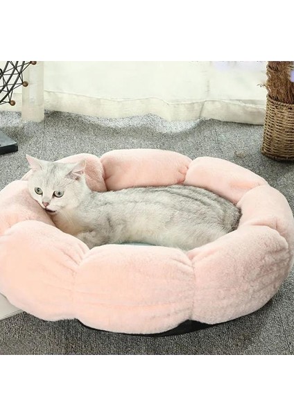 GWJ004 M 50 cm Yeni Lüks Pet Kedi Yatak Çiçek Yuvarlak Kedi Evi Kedi Matı Kalınlaşmış Sıcak ve Yumuşak Dört Mevsim Evrensel (Yurt Dışından)
