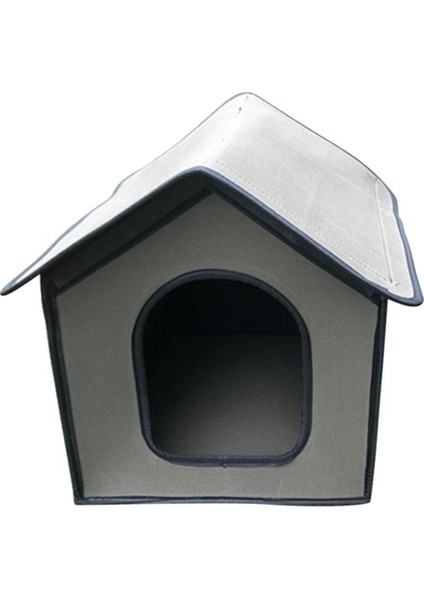 Gri M 38X35X38CM Katlanabilir Kedi Evi Su Geçirmez Kediler Için Ev Küçük Köpekler Açık Yavru Köpek Mağara Yuvası Pet Yatak Iç Pedli Kedi Aksesuarları (Yurt Dışından)