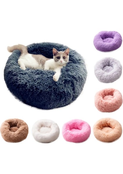 Yeni Varış 1 Od 40 cm Kedi Yatakları Yuvarlak Rahat Sakinleştirici Köpek Yatağı Kediler Için Yatıştırıcı Yatak Köpek Anti Anksiyete Evi Kedi Polar Hatmi Kedi Yatağı Yastık (Yurt Dışından) modelleri
