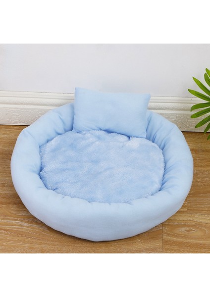 Mavi 50CM Yastık ile Yeni Yumuşak Konfor Kedi Yatak Kediler Için Küçük Köpek Sıcak Pet Yatak Yastık ile Köpek Kulübesi Kanepe Yavru Mağara Yastık Sıcak Kedi Aksesuarları (Yurt Dışından)
