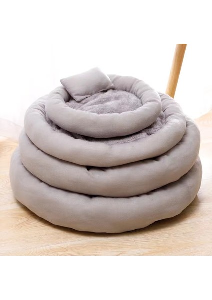 Mavi 50CM Yastık ile Yeni Yumuşak Konfor Kedi Yatak Kediler Için Küçük Köpek Sıcak Pet Yatak Yastık ile Köpek Kulübesi Kanepe Yavru Mağara Yastık Sıcak Kedi Aksesuarları (Yurt Dışından)