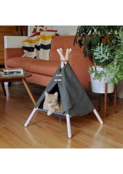 Tip C 1 ZK30 Pet Teepee Köpek Kedi Yatağı Beyaz Kanvas Köpek Kanvas Sevimli Ev-Taşınabilir Yıkanabilir Köpek Çadırları Dogcat Pet Köpek Yavrusu Yatağı (Yurt Dışından)