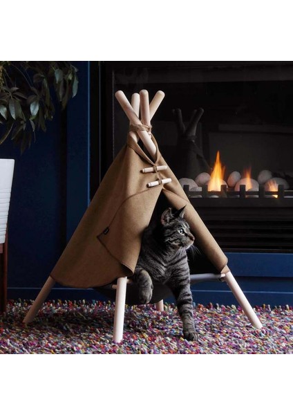 Tip C 1 ZK30 Pet Teepee Köpek Kedi Yatağı Beyaz Kanvas Köpek Kanvas Sevimli Ev-Taşınabilir Yıkanabilir Köpek Çadırları Dogcat Pet Köpek Yavrusu Yatağı (Yurt Dışından)