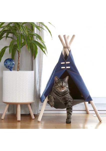 Tip C 1 ZK30 Pet Teepee Köpek Kedi Yatağı Beyaz Kanvas Köpek Kanvas Sevimli Ev-Taşınabilir Yıkanabilir Köpek Çadırları Dogcat Pet Köpek Yavrusu Yatağı (Yurt Dışından)