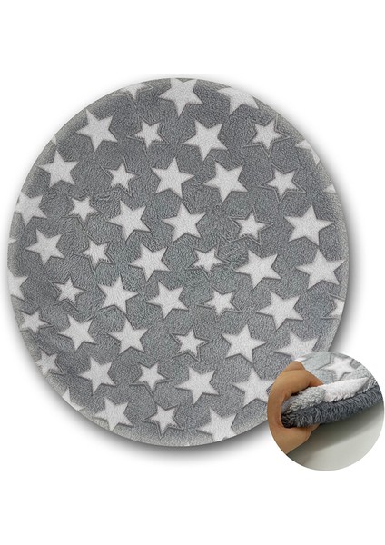 Beyaz Yıldız Çapı 38-40CM Yumuşak Peluş Pet Kedi Uyku Mat Kış Sıcak Yıkanabilir Yuvarlak Battaniye Köpek Kulübesi Yavru Yuva Ev Seyahat Yatağı Yastık Aksesuarları (Yurt Dışından)