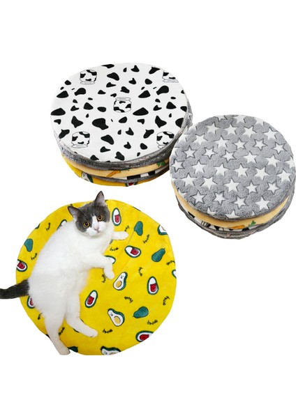 Beyaz Yıldız Çapı 38-40CM Yumuşak Peluş Pet Kedi Uyku Mat Kış Sıcak Yıkanabilir Yuvarlak Battaniye Köpek Kulübesi Yavru Yuva Ev Seyahat Yatağı Yastık Aksesuarları (Yurt Dışından) modelleri