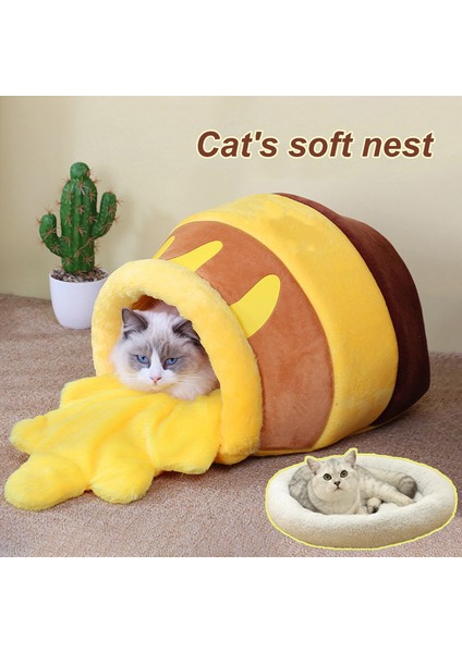 Sarı Kedi Yatak Evi Kedi Aksesuarları Dört Mevsim Peluş Mat Köpekler Yastık Sepeti Bal Kavanozu Şekli Evcil Hayvan Ürünü Küçük Kedi Köpek Tavşan (Yurt Dışından) fiyatları
