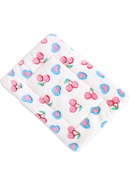 Beyaz Kiraz 40X60 cm Kalınlaşmış Pet Yumuşak Polar Yatak Paspasları Ped Kedi Battaniye Yavru Köpek Kanepe Yastığı Yatak Ev Sıcak Tutmak Uyku Kapak (Yurt Dışından)