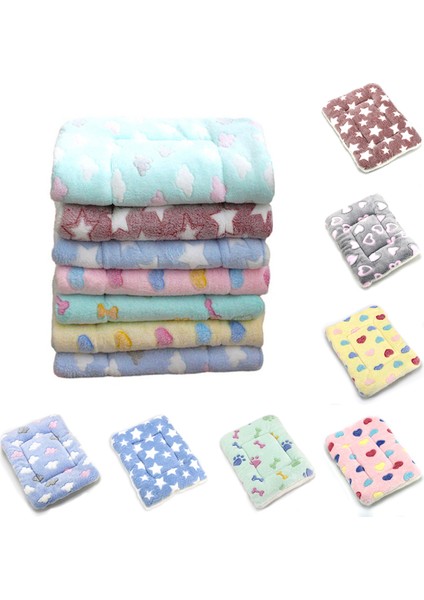 Mavi 40X60 cm Kalınlaşmış Pet Yumuşak Polar Ped Evcil Hayvan Battaniyesi Yatak Mat Yavru Köpek Kedi Kanepe Yastığı Sıcak Tutmak Uyku Kapak Yastık Ev Halı (Yurt Dışından)