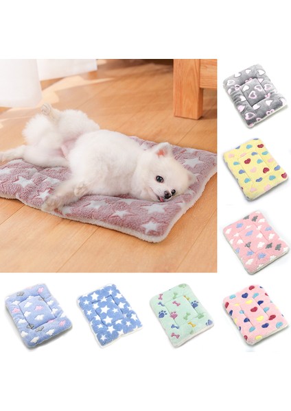 Mavi 40X60 cm Kalınlaşmış Pet Yumuşak Polar Ped Evcil Hayvan Battaniyesi Yatak Mat Yavru Köpek Kedi Kanepe Yastığı Sıcak Tutmak Uyku Kapak Yastık Ev Halı (Yurt Dışından)