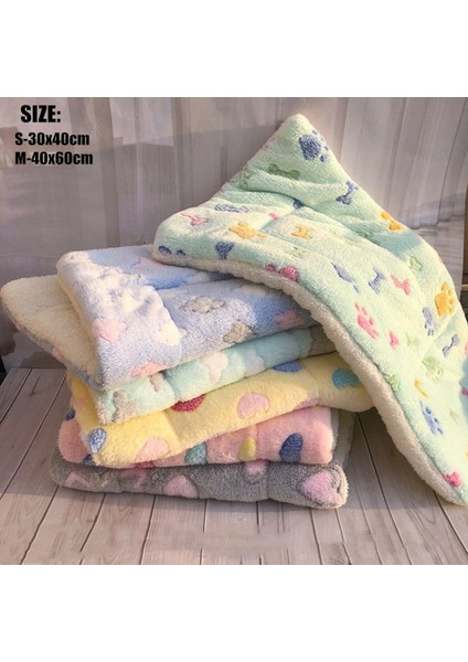 Mavi 40X60 cm Kalınlaşmış Pet Yumuşak Polar Ped Evcil Hayvan Battaniyesi Yatak Mat Yavru Köpek Kedi Kanepe Yastığı Sıcak Tutmak Uyku Kapak Yastık Ev Halı (Yurt Dışından)