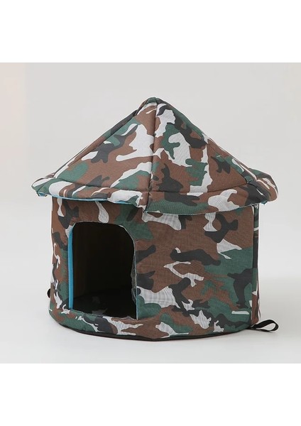 Kamuflaj M 40 cm Açık Su Geçirmez Kediler Köpek Evleri Katlanabilir Sıcak Kış Çadır Yatak Küçük Orta Evcil Hayvan Için Kapalı Teepee Kedi Köpek Aksesuarları (Yurt Dışından)