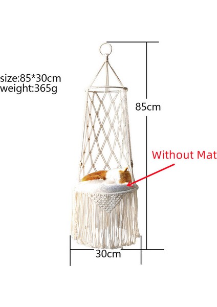 F Bohemia El Dokuma Kedi Salıncak Goblen Yatak Makrome Halat Pet Kedi Hamak Kedi Levrek Duvar Asılı Sepet Serme Yatak Ev Dekor (Yurt Dışından)