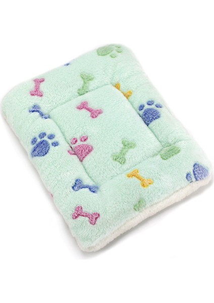 Yeşil Kemik 30X40 cm Kalınlaşmış Pet Yumuşak Polar Yatak Paspasları Ped Kedi Battaniye Yavru Köpek Kanepe Yastığı Yatak Ev Sıcak Tutmak Uyku Kapak (Yurt Dışından)