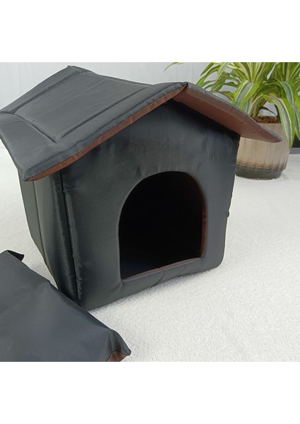 M Katlanabilir Kedi Evi Su Geçirmez Ev Yavru Küçük Köpekler Için Açık Yavru Köpek Mağara Yuva Evcil Hayvan Yatağı Iç Ped ile Kedi Aksesuarları (Yurt Dışından)