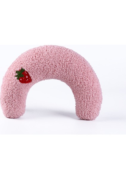 Pembe 24X20X7CM Trendy Kişiselleştirilmiş Kedi Köpek Uyku Pet Özel Moda U-Şekilli Yastık Boyun Koruyucu Derin Uyku Yavru Kedi Kafalık Almohada Gato (Yurt Dışından)