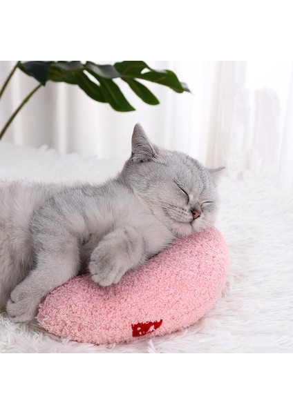 Pembe 24X20X7CM Trendy Kişiselleştirilmiş Kedi Köpek Uyku Pet Özel Moda U-Şekilli Yastık Boyun Koruyucu Derin Uyku Yavru Kedi Kafalık Almohada Gato (Yurt Dışından)