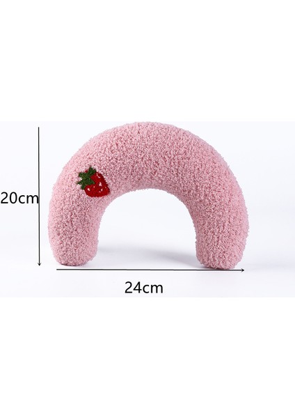 Pembe 24X20X7CM Trendy Kişiselleştirilmiş Kedi Köpek Uyku Pet Özel Moda U-Şekilli Yastık Boyun Koruyucu Derin Uyku Yavru Kedi Kafalık Almohada Gato (Yurt Dışından)