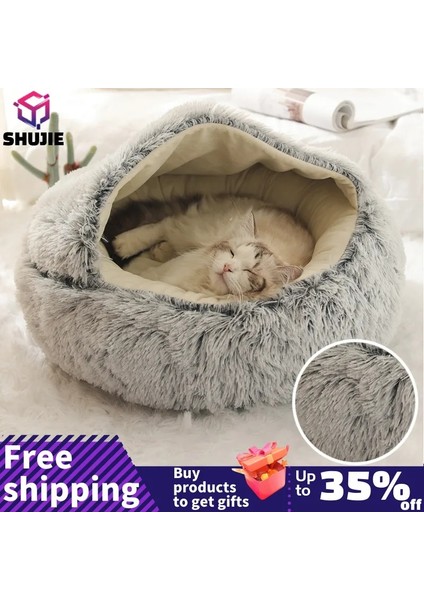 Kahverengi A Xs (35X35) cm Kış Uzun Peluş Pet Kedi Yatağı Yuvarlak Kedi Yastık Kedi Evi 2 In 1 Sıcak Köpek Sepeti Kedi Uyku Tulumu Kedi Yuva Kulübesi Küçük Köpek Kedi Için (Yurt Dışından) modelleri