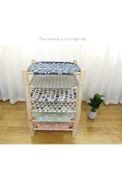 5mavi Ayı 51X44X13 cm Yükseltilmiş Kedi Yatak Evi Kedi Hamak Yatak Ahşap Kanvas Kedi Salon Küçük Köpekler Için Yatak Tavşan Kediler Dayanıklı Tuval Pet House Malzemeleri (Yurt Dışından)