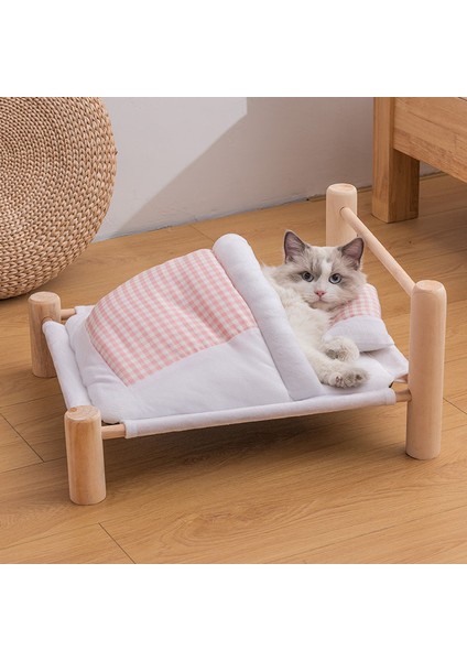 Kırmızı Shuangmao Pet Kedi Yatak Çıkarılabilir Uyku Tulumu Hamak Yatak Şezlong Ahşap Kediler Evi Kış Sıcak Evcil Hayvan Yatak Küçük Köpekler Kanepe Mat (Yurt Dışından) indirimleri