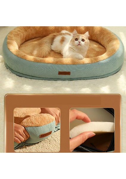 Gri L 60X45 cm Kimpets Kedi Yatak Köpek Pet Yatak Köpek Kulübesi Kaymaz Kış Sıcak Küçük Köpek Kulübesi Uyku Kaldırılmış Yıkanmış Yumuşak Köpek Yastık Kedi Malzemeleri (Yurt Dışından)