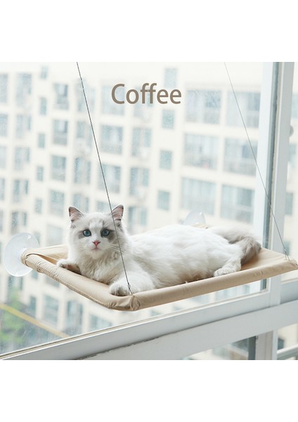 Kahve 55X35 cm Kedi Asılı Yatak Rahat Yavru Hamak Levrek Kedi Güneşli Pencere Koltuk Dağı Uyku Hamak Pencerede Kediler Için (Yurt Dışından)