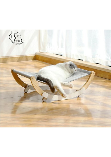 Gri L Pet Kedi Şezlong Yatak Ahşap Hamak Kedi Evi Köpek Mat Asılı Yataklar Kediler Sepeti Küçük Köpek Yumuşak Kanepe Pencere Sıcak Ürünler (Yurt Dışından)