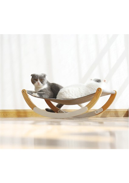 Gri L Pet Kedi Şezlong Yatak Ahşap Hamak Kedi Evi Köpek Mat Asılı Yataklar Kediler Sepeti Küçük Köpek Yumuşak Kanepe Pencere Sıcak Ürünler (Yurt Dışından)