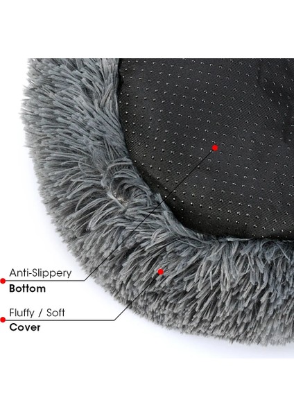 Degrade Gök Mavisi XS-40CM Tlny Uzun Peluş Köpek Yatağı Ev Köpek Mat Kış Sıcak Uyuyan Kediler Yuva Yumuşak Uzun Peluş Köpek Sepeti Evcil Hayvan Yastığı Taşınabilir Evcil Hayvan Yatağı (Yurt Dışından)