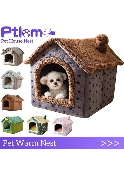 Pembe S Katlanabilir Kedi Yatağı Pet Köpek Evi Kış Kedi Villa Uyku Kulübesi Çıkarılabilir Sıcak Yuva Kapalı Çadır Mağara Kanepe Evcil Hayvan Malzemeleri Cama Gato (Yurt Dışından) fiyatları