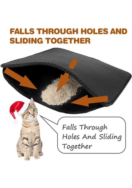 Siyah 45X60 cm Katlanabilir Su Geçirmez Pet Kedi Kumu Mat Eva Çift Katmanlı Kedi Kumu Yakalama Pet Kumu Kedi Matı Temiz Ped Ürünleri Kediler Için Aksesuarlar (Yurt Dışından) modelleri