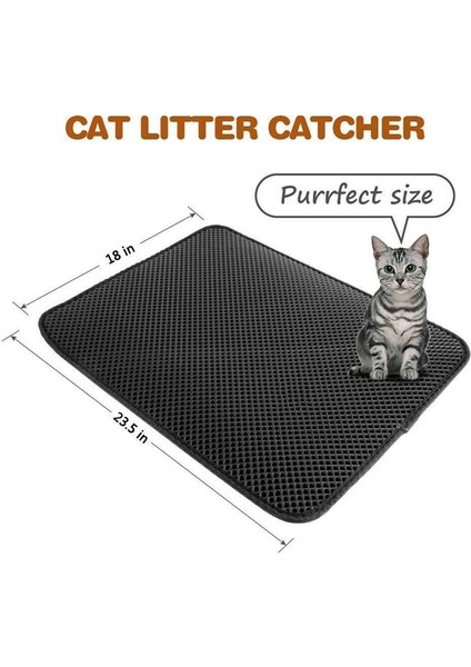 Siyah 45X60 cm Katlanabilir Su Geçirmez Pet Kedi Kumu Mat Eva Çift Katmanlı Kedi Kumu Yakalama Pet Kumu Kedi Matı Temiz Ped Ürünleri Kediler Için Aksesuarlar (Yurt Dışından) fırsatları