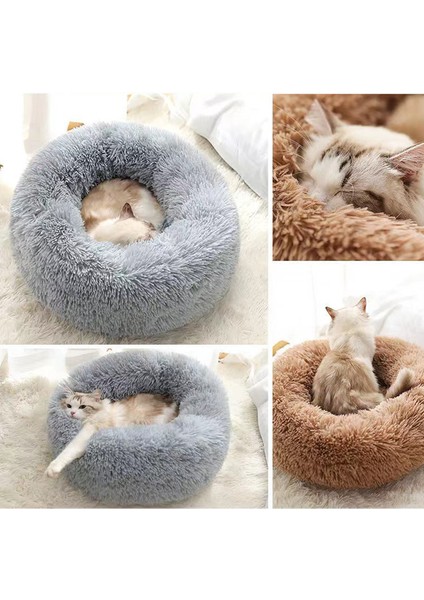 Açık Pembe 50CM Süper Yumuşak Köpek Yatağı Peluş Kedi Matı Köpek Yatakları Büyük Köpekler Için Yatak Labrador Evi Yuvarlak Yastık Ev Hayvanı Ürünü Aksesuarları (Yurt Dışından) fırsatları