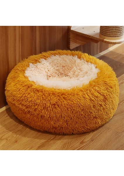 Turuncu 40CM Süper Yumuşak Kedi Yatağı Peluş Kış Sıcak Kedi Matı Küçük Köpek Yatakları Köpek Uyku Evi Yuvarlak Yastık Ev Hayvanı Ürünü Aksesuarları (Yurt Dışından) indirimleri