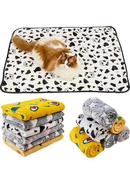 Beyaz Yıldız 60X80 cm Karikatür Baskı Yumuşak Rahat Kedi Yatak Mat Battaniye Kış Sıcak Yatak Pet Kanepe Yastık Yavru Köpek Seyahat Uyku Paspasları Aksesuarları (Yurt Dışından)