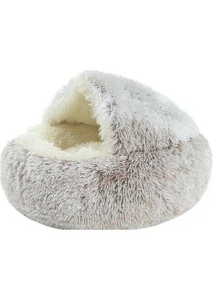Kahve 50X50X20CM Yeni Sıcak Köpek Kedi Yatak Yuvarlak Uzun Peluş Kedi Evi Mağara Pet Yavru Yastık Sepeti Kediler Için Uyku Mat Küçük Köpek Chihuahua Yuva (Yurt Dışından)