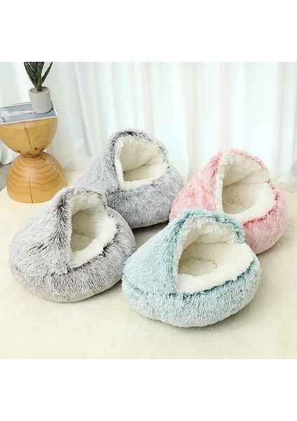 Kahve 50X50X20CM Yeni Sıcak Köpek Kedi Yatak Yuvarlak Uzun Peluş Kedi Evi Mağara Pet Yavru Yastık Sepeti Kediler Için Uyku Mat Küçük Köpek Chihuahua Yuva (Yurt Dışından)