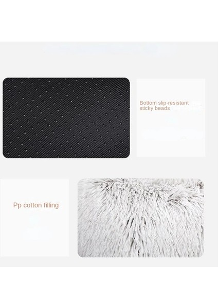 Kahve 50X50X20CM Yeni Sıcak Köpek Kedi Yatak Yuvarlak Uzun Peluş Kedi Evi Mağara Pet Yavru Yastık Sepeti Kediler Için Uyku Mat Küçük Köpek Chihuahua Yuva (Yurt Dışından)