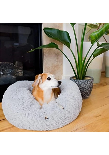 Açık Kahverengi 50 cm Vıp Bağlantı Yuvarlak Büyük Köpek Çekyat Yıkanabilir Pet Yatak Kedi Yatak Paspasları Kış Sıcak Uyku Net Yastık Köpekler Malzemeleri (Yurt Dışından)