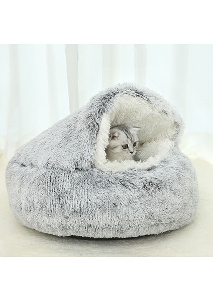 Kahve Pürüzsüz S 40 x 40 cm 40/50 cm Kış Pet Kedi Yatak Yuvarlak Kedi Yastık Kedi Evi 2 In 1 Sıcak Yumuşak Uzun Peluş Yatak Küçük Köpek Kedi Için Uyku Yatağı (Yurt Dışından)