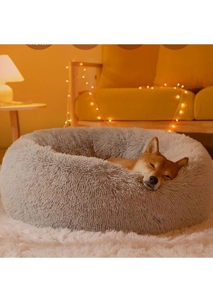 Beyaz 100 cm Süper Yumuşak Kedi Yatağı Uzun Peluş Pet Köpek Yatağı Kedi Yatağı Kedi Mat Hayvanlar Uyku Malzemeleri Kış Sıcak Uyku Net Köpekler Malzemeleri (Yurt Dışından)
