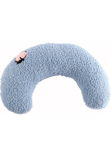 Mavi 27X17X6 cm Kediler Için Küçük Yastık Moda Boyun Koruyucu Derin Uyku Köpek U-Şekilli Yastık Kedi Yastık Yavru Kafalık Köpek Uyku Yastığı (Yurt Dışından)