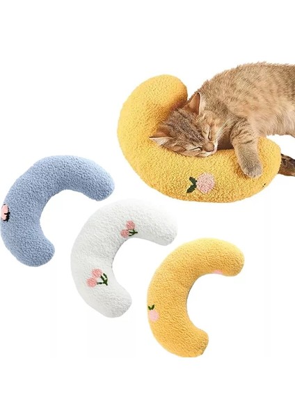 Mavi 27X17X6 cm Kediler Için Küçük Yastık Moda Boyun Koruyucu Derin Uyku Köpek U-Şekilli Yastık Kedi Yastık Yavru Kafalık Köpek Uyku Yastığı (Yurt Dışından)