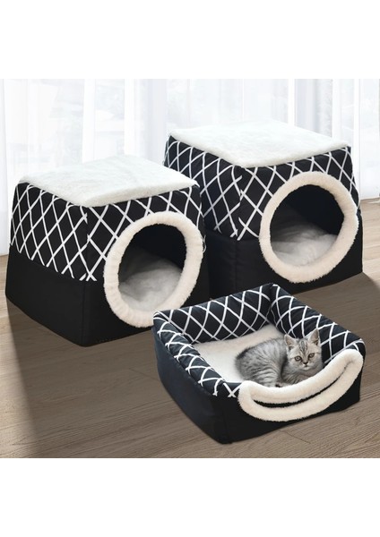 Kahve Leopar Xl 38X38X34 cm Kedi Yatak Evi Kış Sıcak Pet Kedi Derin Uyku Yuva Köpek Küçük Orta Köpekler Için Kediler Çadır Rahat Mağara Kapsül Pet Mat Malzemeleri (Yurt Dışından)