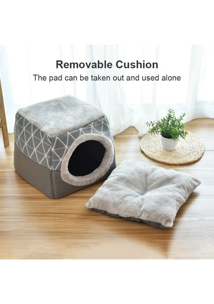 Kahve Leopar Xl 38X38X34 cm Kedi Yatak Evi Kış Sıcak Pet Kedi Derin Uyku Yuva Köpek Küçük Orta Köpekler Için Kediler Çadır Rahat Mağara Kapsül Pet Mat Malzemeleri (Yurt Dışından)