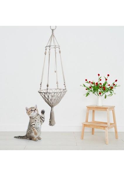 30 cm Bohemia El Dokuma Makrome Kedi Hamak Yatak Evcil Hayvan Desteği Iskandinav Pet Yatak Ev Kediler Asılı Uyku Sandalye Koltukları Oyuncak 5 kg Içinde (Yurt Dışından)