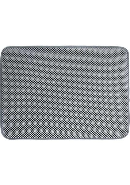 Gri 30X30 cm Pet Kedi Kumu Mat Çift Katmanlı Pet Kedi Kumu Trapper Paspaslar Su Geçirmez Alt Katman ile Kaymaz Evcil Hayvan Kumu Kediler Yatak Pedleri (Yurt Dışından)