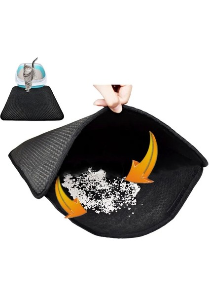 Gri 30X30 cm Pet Kedi Kumu Mat Çift Katmanlı Pet Kedi Kumu Trapper Paspaslar Su Geçirmez Alt Katman ile Kaymaz Evcil Hayvan Kumu Kediler Yatak Pedleri (Yurt Dışından) fırsatları